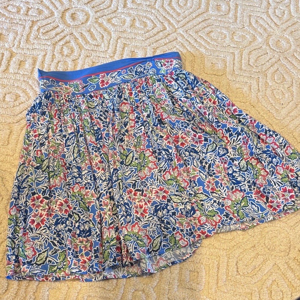 Rachel Zoe Blue Floral Skater Skirt